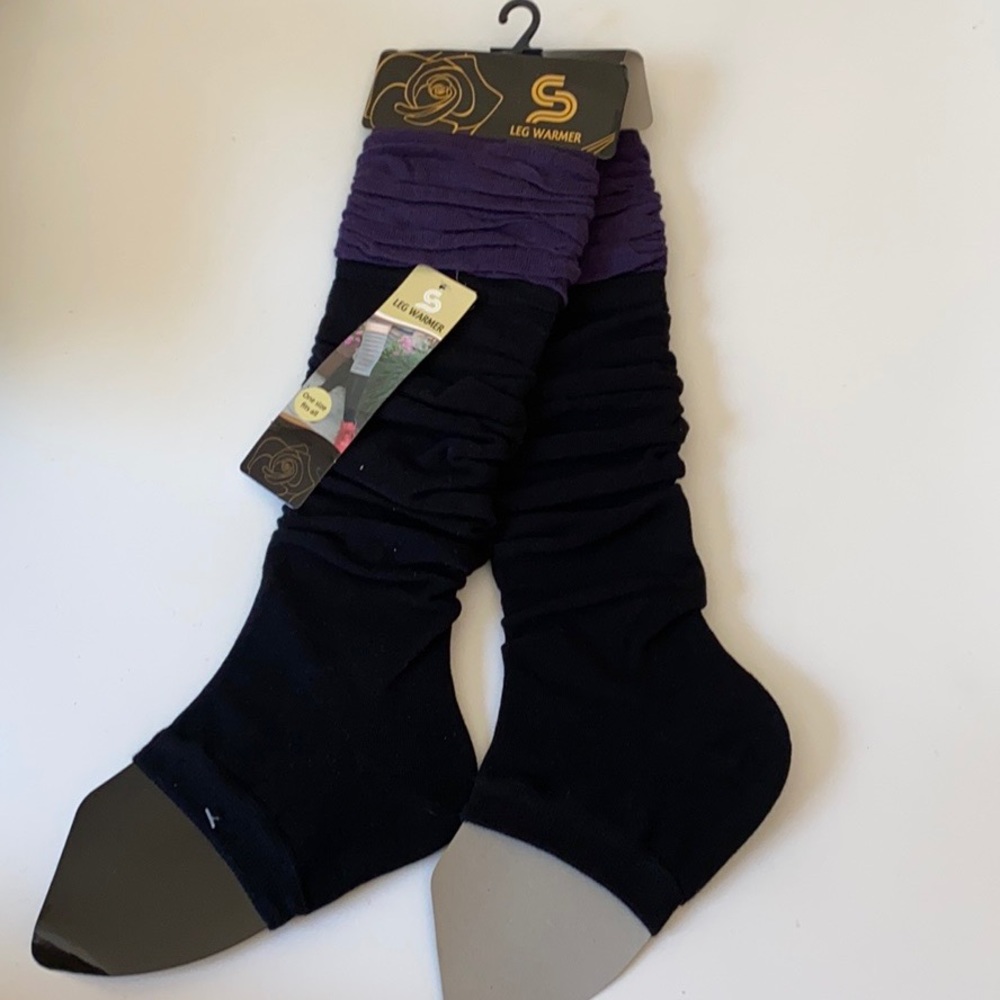 SALE 2/$27 3/$37 Black & Purple Leg Warmers